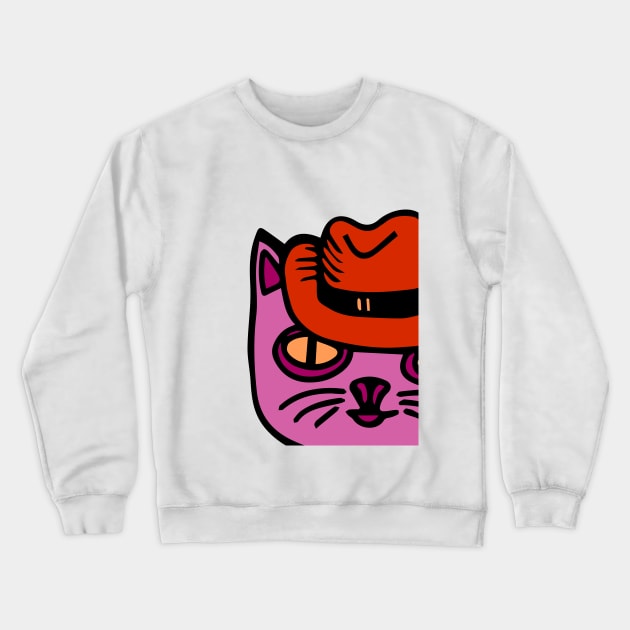 Cat in new lesbian pride colors Crewneck Sweatshirt by teesdottop